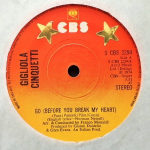 Go (Before You Break My Heart) Image